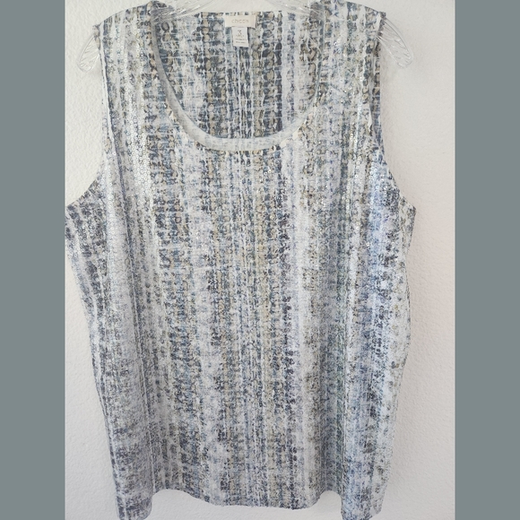 Chico's Python Print Sequin Dressy Tank Top Sz 3 Chico's - Picture 4 of 7